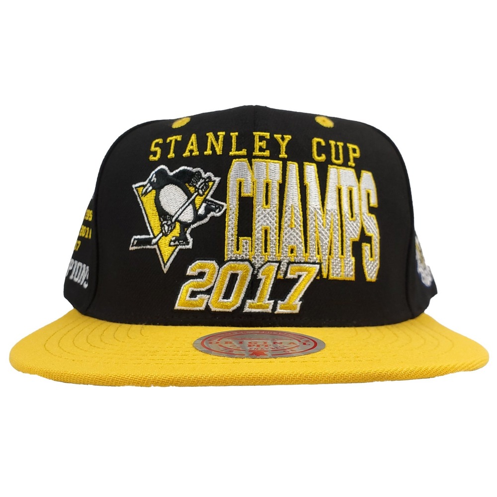 Pittsburgh Penguins Mitchell & Ness NHL Snapback Hat Cap 2017 Champs Black NWT